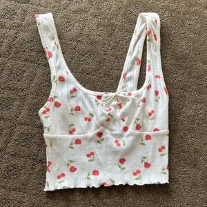 For Love and Lemons Tank Top Cherries and Roses